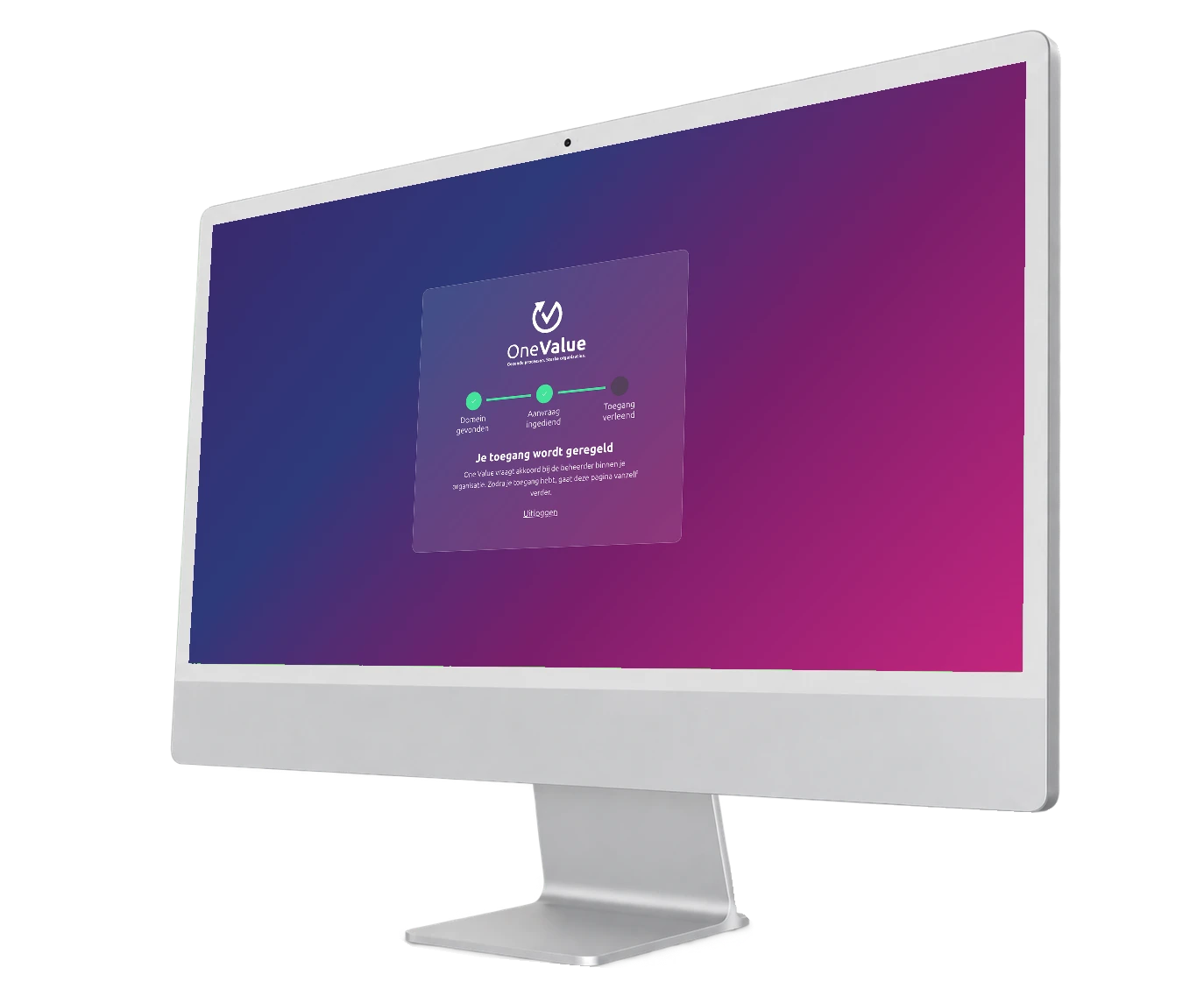 Scherm van de Flow Portal dat meldt dat de toegang wordt geregeld.